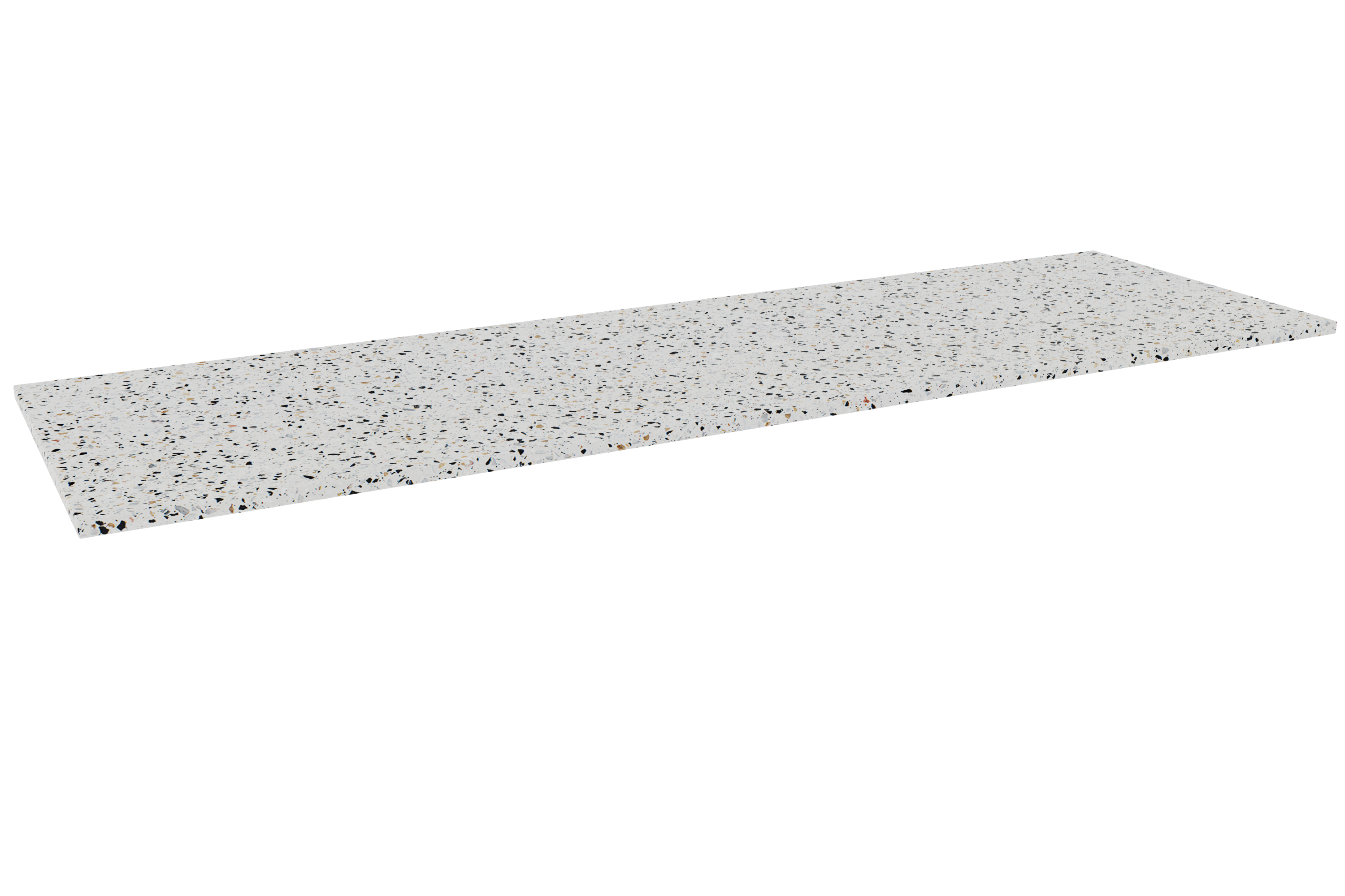 Balmani Stretto enkel of dubbel wastafelblad Bianco Nero terrazzo 180 x 55,5 cm