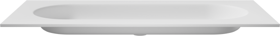 Balmani Tablo Oval enkele wastafel voor 2 kraangaten mat witte Solid Surface 120 x 55 cm
