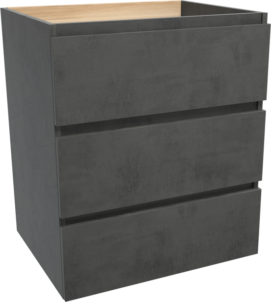 Balmani Lucida staande wastafelonderkast 67,5 x 55 cm beton donkergrijs 3 lades