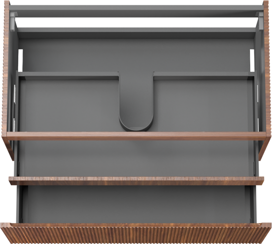 Storke Ribs zwevende wastafelonderkast 95 x 52 cm notenhout 2 lades