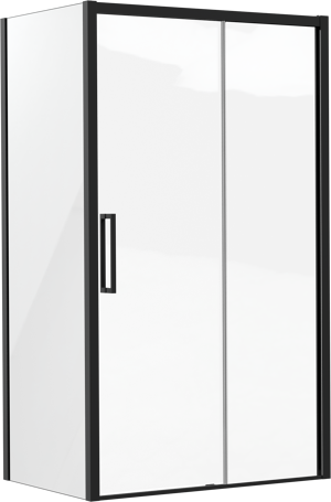 Luca Varess Senses douchehoek met schuifdeur en vaste zijwand 120 x 80 cm helder glas mat zwart profiel