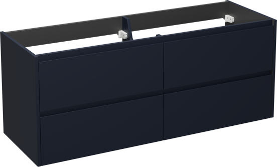 Storke Seda meuble sous-vasque suspendu 150 x 52 cm bleu nuit 4 tiroirs