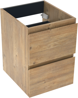 Linie Lado meuble sous-lavabo suspendu 40 x 46 cm chêne naturel 2 tiroirs