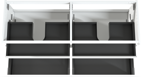 Balmani Idra zwevende wastafelonderkast 180 x 55 cm mat wit 4 lades