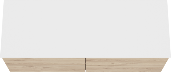 Balmani Lucida meuble salle de bains suspendu 150 x 55 cm chêne brut avec Stretto tablette simple ou double en solid surface blanc mat