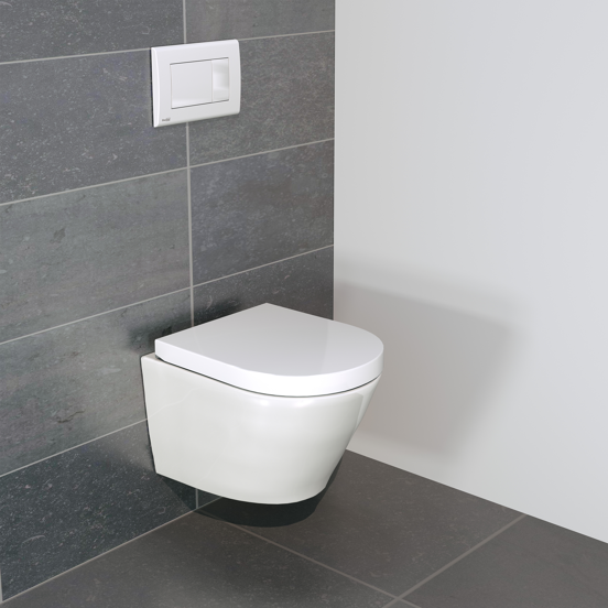 Luca Varess Calibro hangtoilet glanzend wit randloos compact