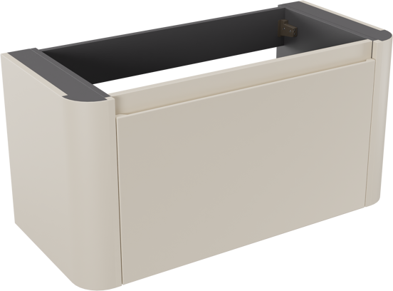 Storke Soft zwevende wastafelonderkast 100 x 46 cm Sand mat 2 lades