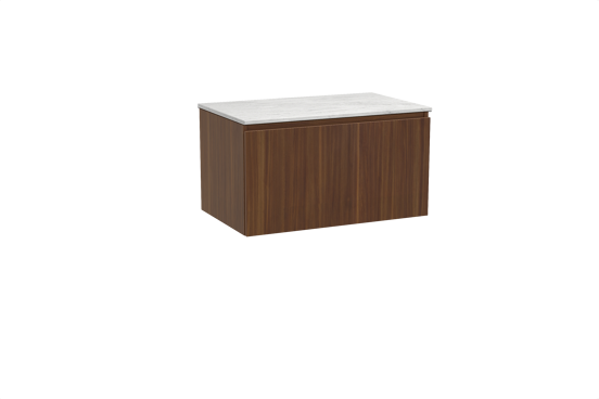 Balmani Sfera meuble salle de bains suspendu 90 x 55 cm noyer américain avec Stretto tablette simple en marbre carrara