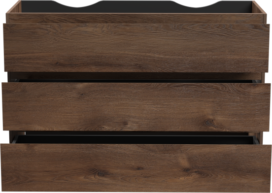 Linie Lado meuble sous-vasque a poser 120 x 46 cm chêne brun 3 tiroirs
