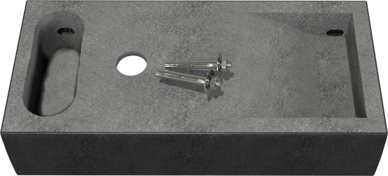 Balmani Mood Handwaschbecken: Granit, poliert, 45 x 20 cm
