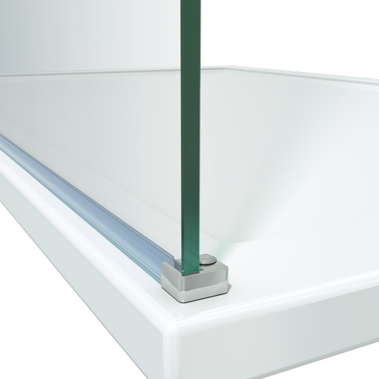 Linie walk-in bevestigingsblok 8mm glas chroom