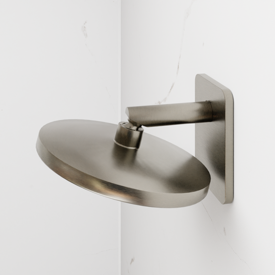 Blaufoss Onos 250 Tête de douche rond 25 cm avec bras de douche support mural brushed CoolMetal