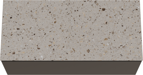 Balmani Idra meuble salle de bains suspendu 120 x 55 cm noir mat avec Stretto tablette simple ou double en terrazzo greige terrazzo