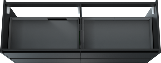 Storke Seda hängender Waschbeckenunterschrank: 150 x 52 cm, Schwarz matt, 4 Schubladen