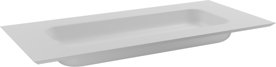 Balmani Eclips enkele wastafel mat witte Solid Surface 120 x 55 cm