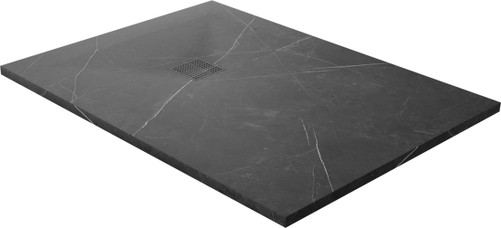 Luca Varess Suite douchebak 120 x 90 cm composietmarmer Marble Dark 