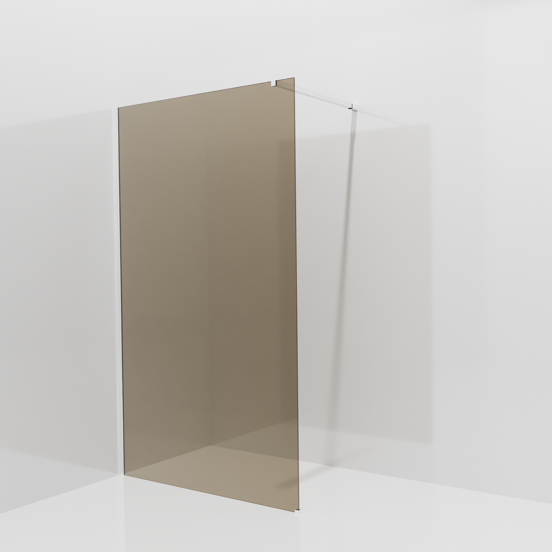 Balmani Modular douche à l'italienne: 120 x 200 cm, Verre bronze, avec coating, Profil Chrome brillant