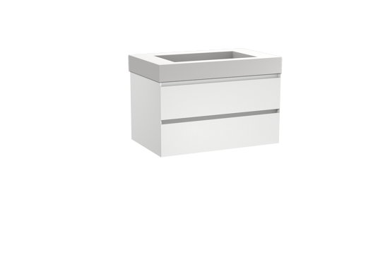 Balmani Mitra meuble salle de bains suspendu 90 x 55 cm blanc mat avec Modus plan simple en solid surface blanc mat