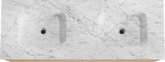 Balmani Mitra meuble salle de bains suspendu 150 x 55 cm chêne naturel avec Tablo Arcato double vasque en marbre carrara