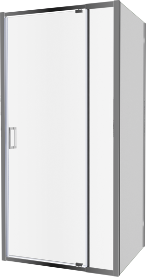 Luca Varess Vidor Telescope douchehoek met draaideur en vaste zijwand 100 x 80 cm helder glas glans chroom profiel