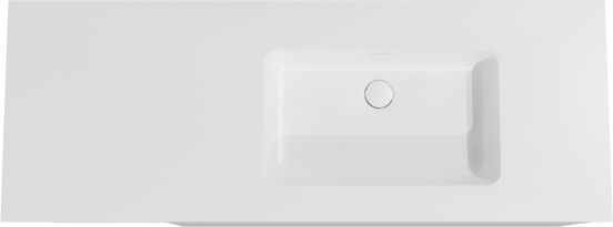 Storke Edge meuble salle de bains suspendu 140 x 52 cm blanc brillant avec Mata plan vasque asymétrique à droite en solid surface blanc mat