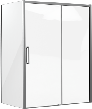 Luca Varess Senses Eckdusche: Schiebetür, 160 x 100 cm, Klarglas, Chromprofil