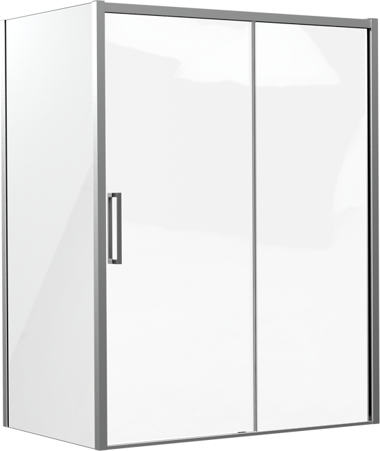 Luca Varess Senses douchehoek met schuifdeur en vaste zijwand 160 x 100 cm helder glas glanzend chroom profiel