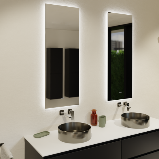 Balmani Giro Touch miroir rectangulaire lumineux et anti-buée 45 x 120 cm