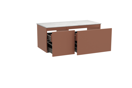 Balmani Sfera meuble salle de bains suspendu 120 x 55 cm cotto avec Stretto tablette simple ou double en marbre carrare