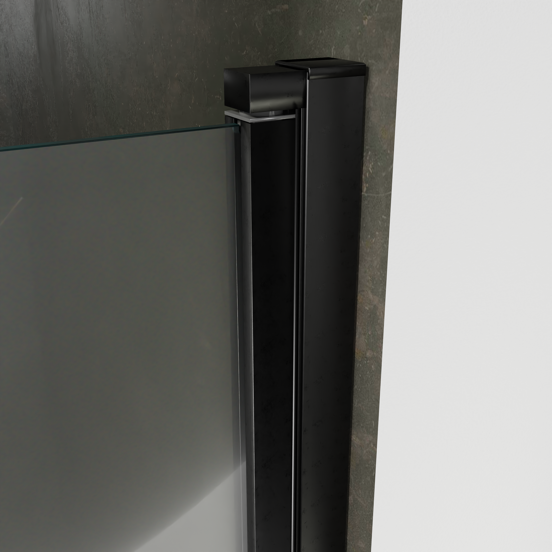 Luca Varess Kuresa douche pendeldeur 100 x 200 cm helder glas mat zwart profiel