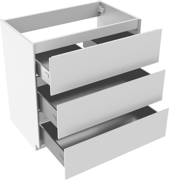 Storke Edge meuble sous-vasque a poser 85 x 52 cm blanc brillant 3 tiroirs