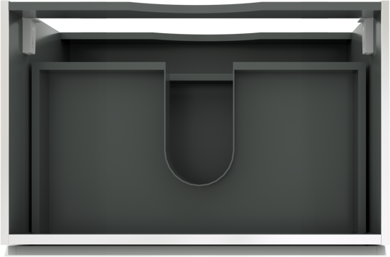 Linie Lado zwevende wastafelonderkast 70 x 46 cm mat wit 2 lades
