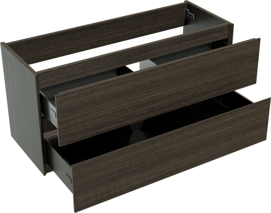 Storke Edge zwevende wastafelonderkast 100 x 40 cm donkere eik 2 lades