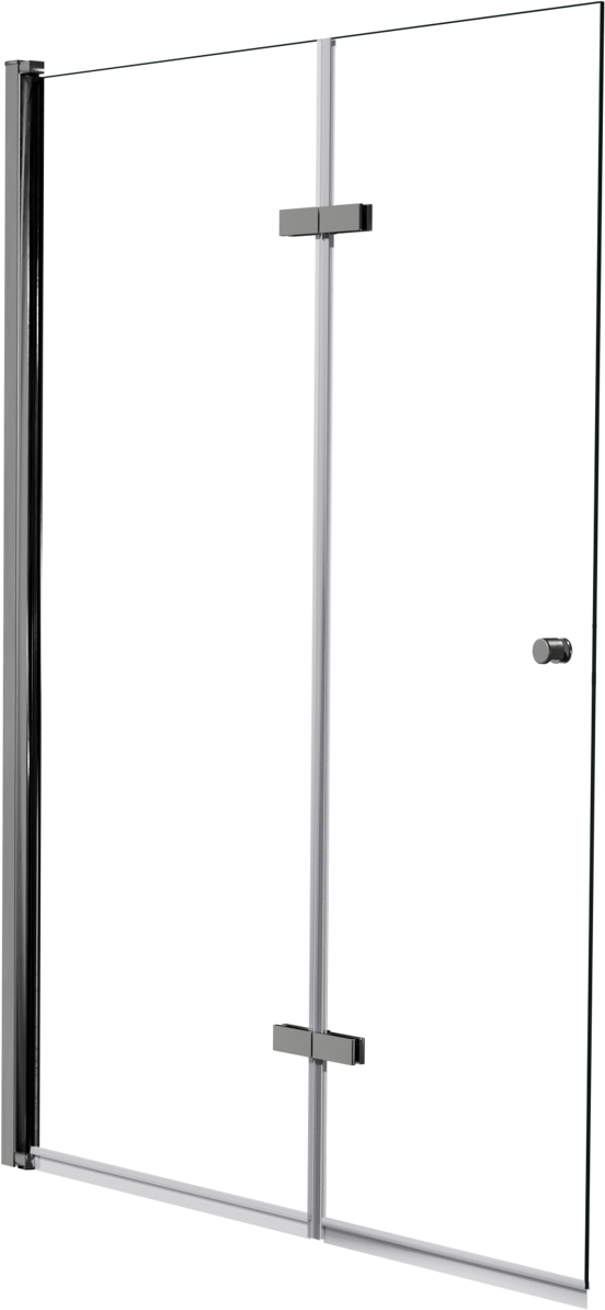 Luca Varess Kuresa zweiteilige zusammenklappbare Badewannenaufsatz: 120 cm, Klarglas, Chrom Profil