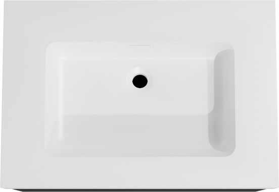 Storke Edge zwevend badkamermeubel 75 x 52 cm mat zwart met Mata High enkele wastafel in solid surface mat wit