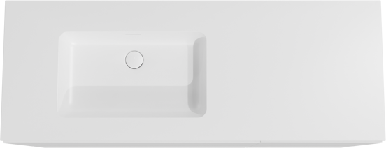 Storke Edge meuble salle de bains à poser 140 x 52 cm blanc mat avec Mata plan vasque asymétrique à gauche en solid surface blanc mat