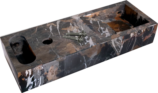 Balmani Mood Handwaschbecken: Portoro Gold Marmor, 55 x 20 cm