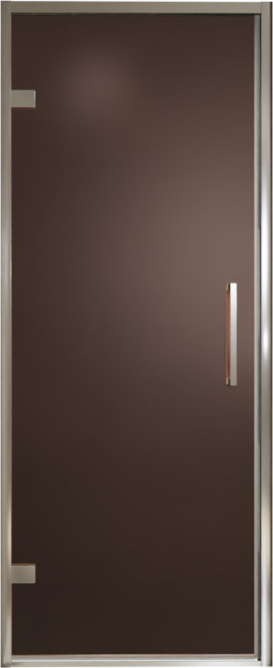 Balmani Senses Design Dusche Drehtür, Links, 90 cm x 210 cm, Bronze, Profil Chrom