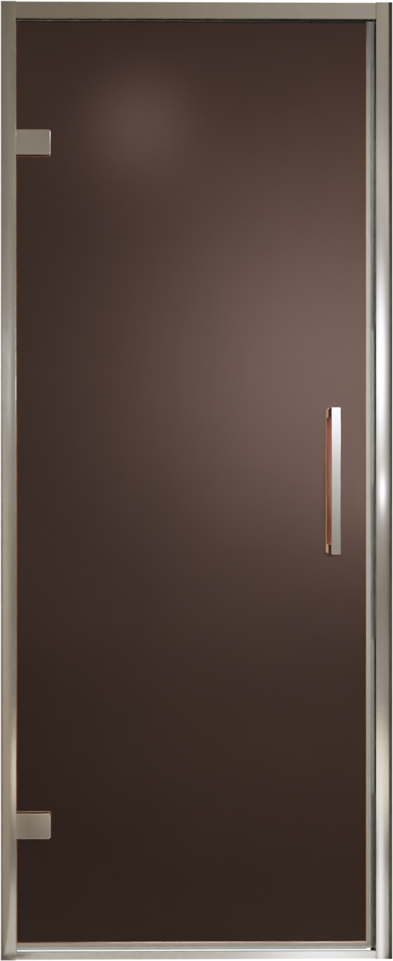 Balmani Senses Design porte pivotante à gauche 90 cm x 210 cm verre Bronze, Profil chrome, coating inclus