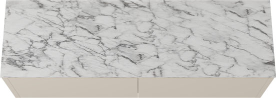 Balmani Eclips meuble salle de bains suspendu 180 x 55 cm Sandbeige avec Stretto tablette simple ou double en Marbre Carrare