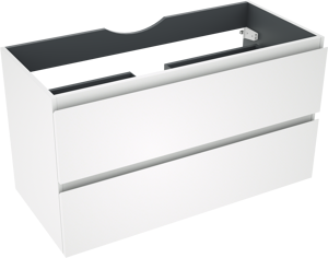 Linie Lado zwevende wastafelonderkast 100 x 46 cm mat wit 2 lades