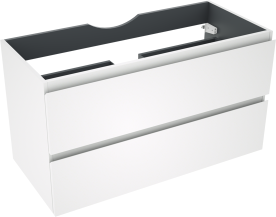 Linie Lado meuble sous-lavabo suspendu 100 x 46 cm blanc mat 2 tiroirs