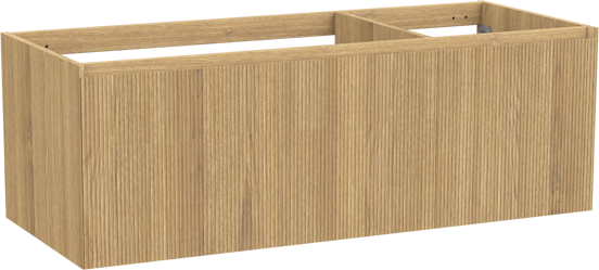 Balmani Fila zwevende wastafelonderkast 135 x 55 cm asymmetrisch links fineer natuur eik 4 lades