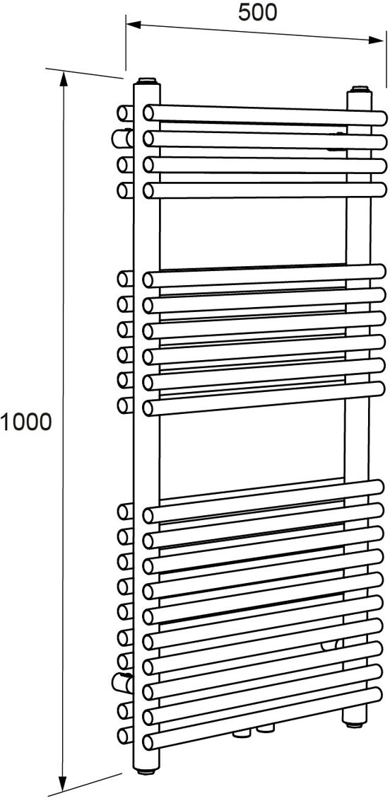 Vipera Alegria doppel Handtuchheizkörper 60 x 180 cm elektrische Heizung weiß glänzend Seiten- und Mittelanschluss 1.875W, inkl. Widerstand, nicht für Deutschland geeignet