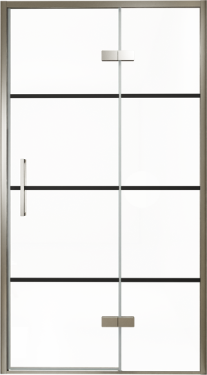 Balmani Senses Design porte pivotante à droite 120 cm x 210 cm verre Lined, Profil Brushed GunMetal, coating inclus