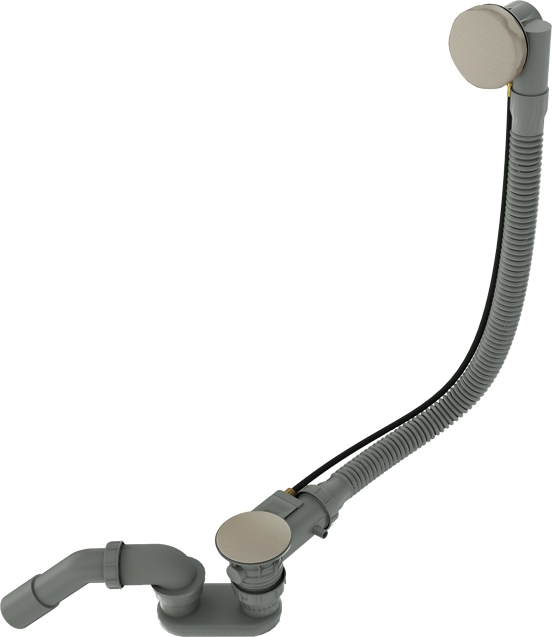 Santeg Unibath badafvoer met overloop 70cm Brushed CoolMetal