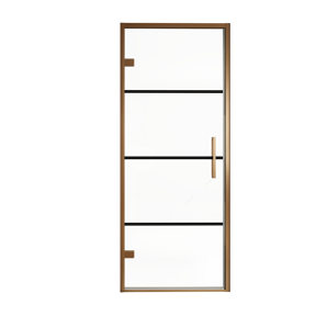 Balmani Senses Design Dusche Drehtür, Links, 90 cm x 210 cm, Lined, Profil Brushed Rosegold
