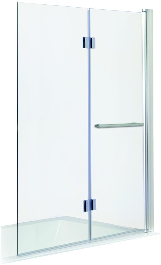 Luca Varess Cyrus pare-baignoire double 72,5 cm + 57 cm verre transparent profil chrome