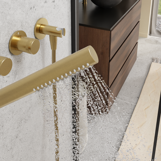 Blaufoss Pavilion inbouw thermostaat brushed gold incl. inbouwelement