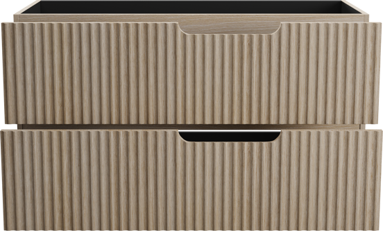 Linie Ribbo zwevende wastafelonderkast 100 x 46 cm lichte eik 2 lades